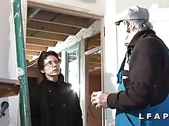 Vyspělý francouzský vážné sodomisee v gangbang s Petr