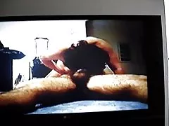 Zralé baculaté asijská děvka ženě kundu olizoval a cum